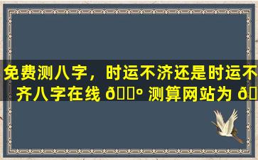 免费测八字，时运不济还是时运不齐八字在线 🌺 测算网站为 🐼 你解答